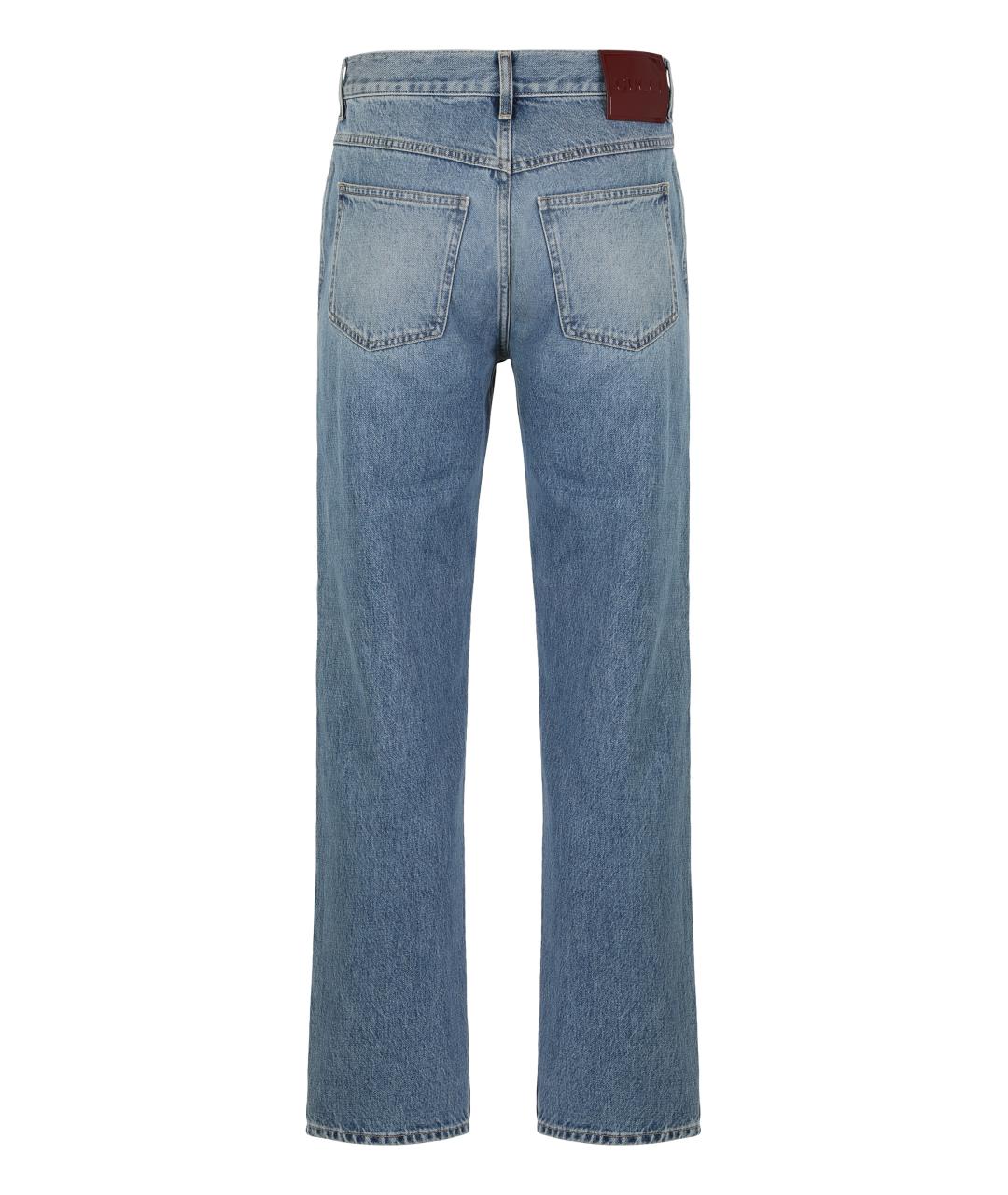 GUCCI Синие хлопковые джинсы скинни, фото 2