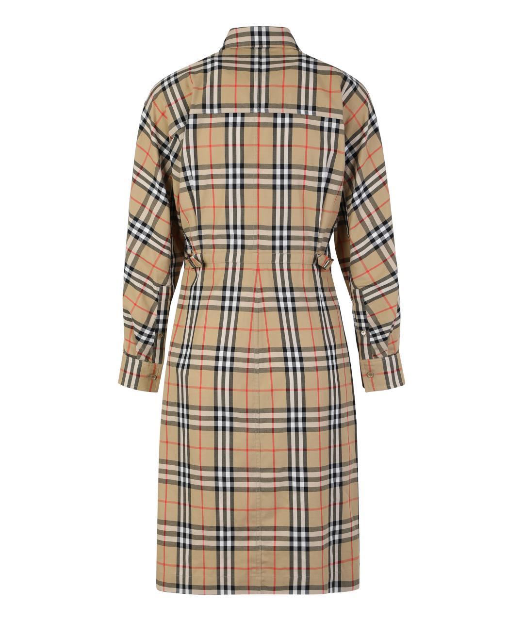 BURBERRY Бежевое хлопковое повседневное платье, фото 2