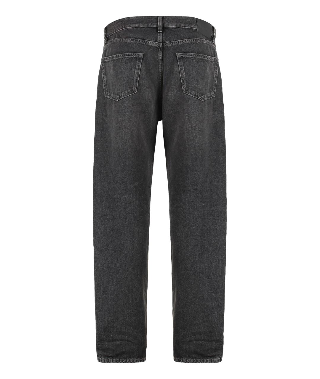 SAINT LAURENT Черные хлопковые прямые джинсы, фото 2