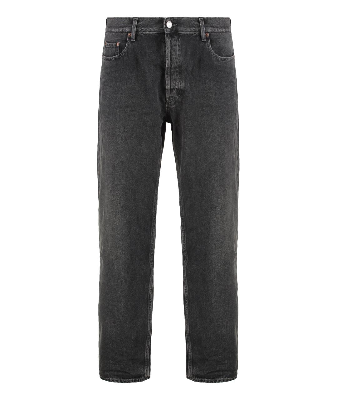 SAINT LAURENT Черные хлопковые прямые джинсы, фото 1