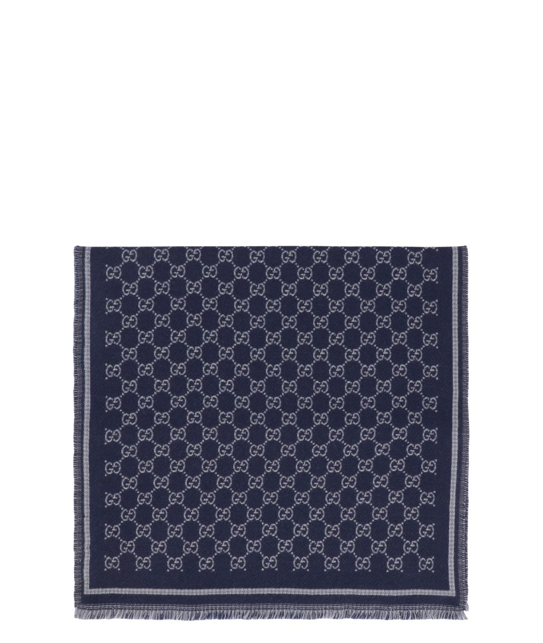GUCCI Синий шерстяной шарф, фото 1