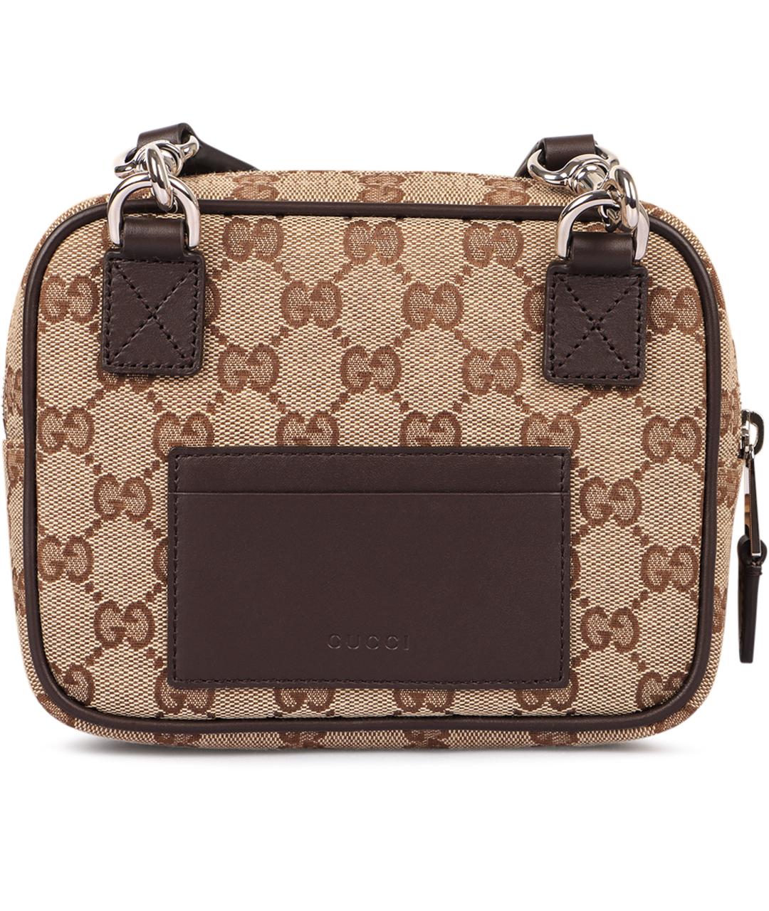 GUCCI Бежевая хлопковая сумка на плечо, фото 4