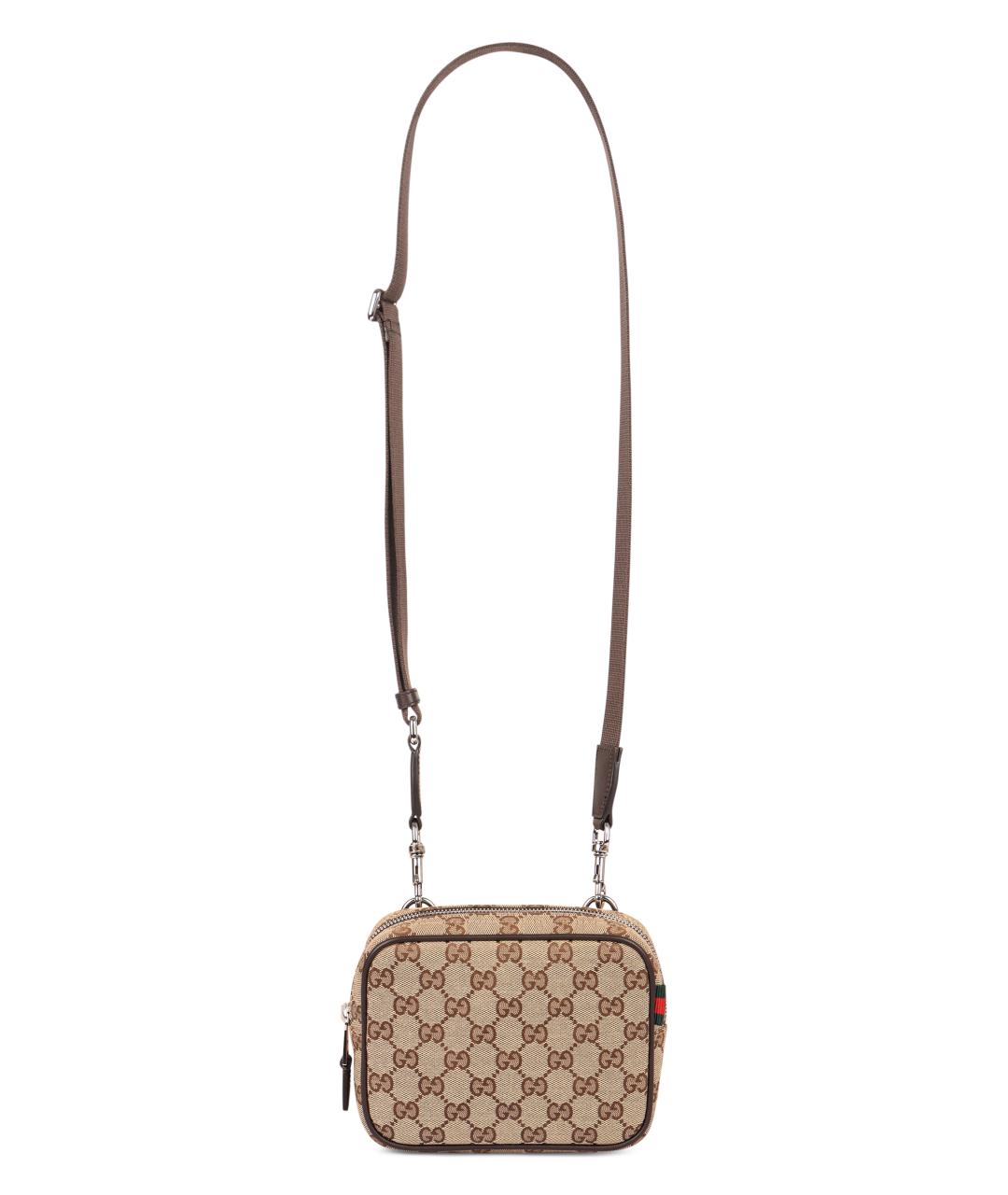 GUCCI Бежевая хлопковая сумка на плечо, фото 5