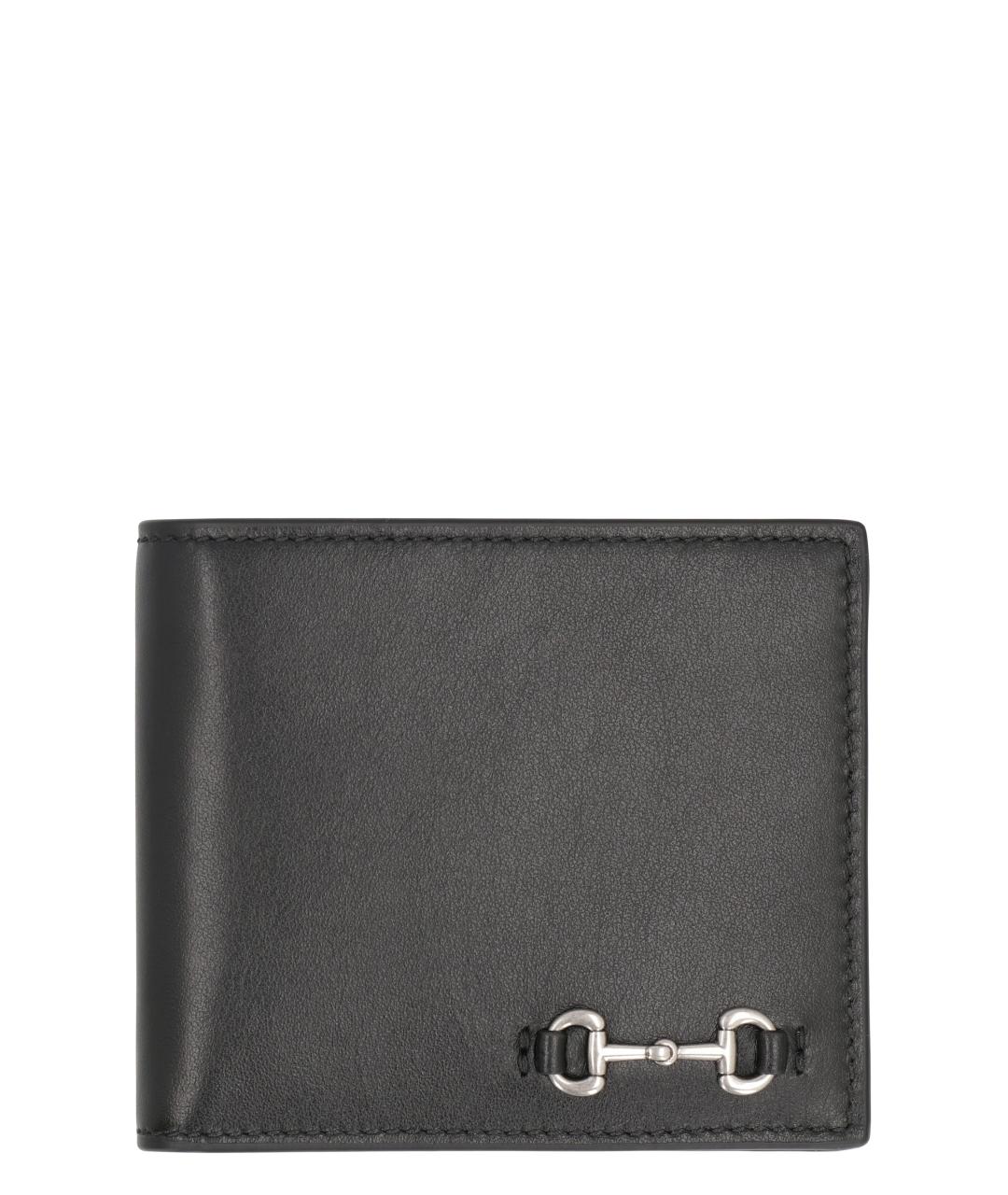 GUCCI Черный кожаный кошелек, фото 1