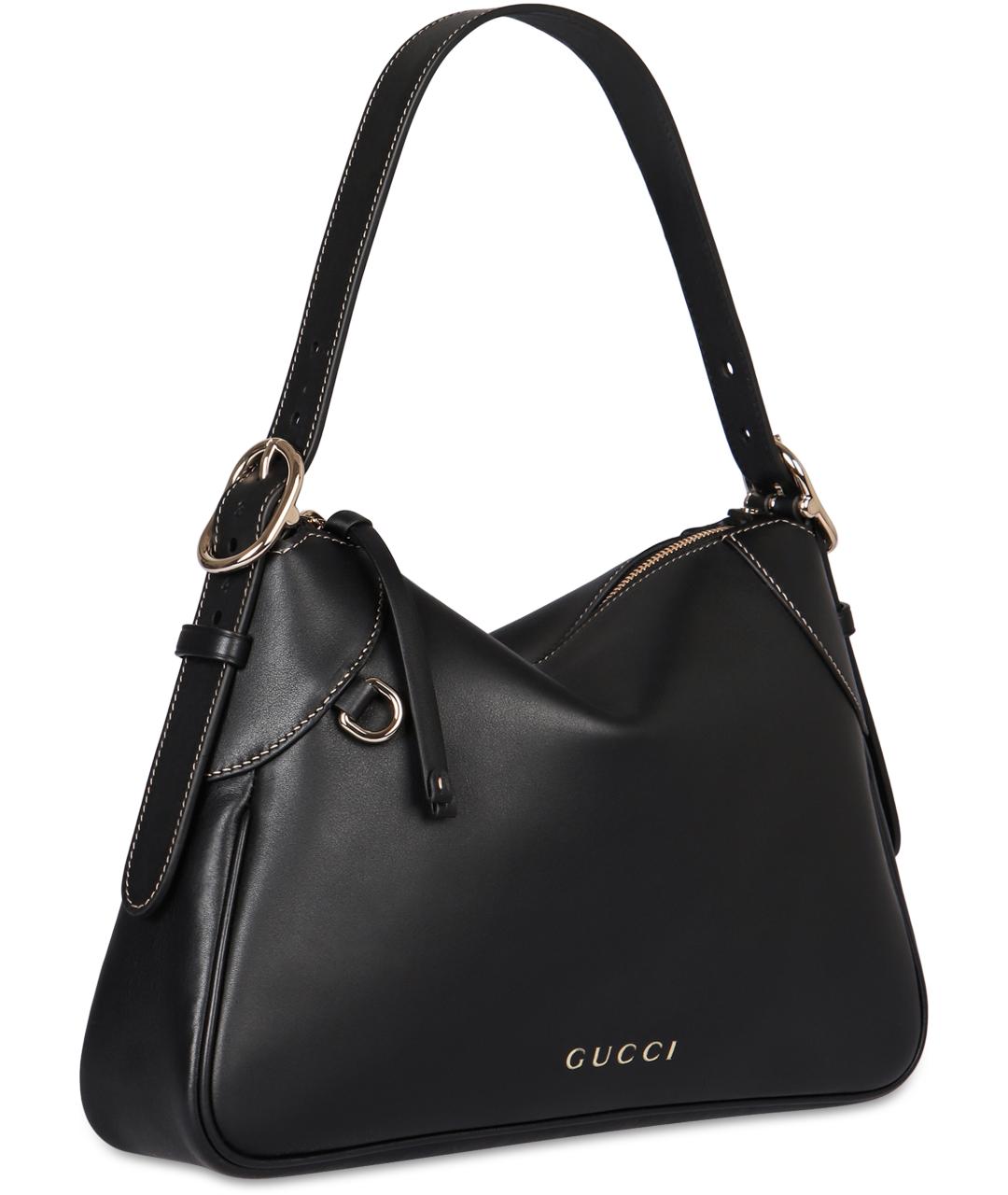 GUCCI Черная кожаная сумка через плечо, фото 2
