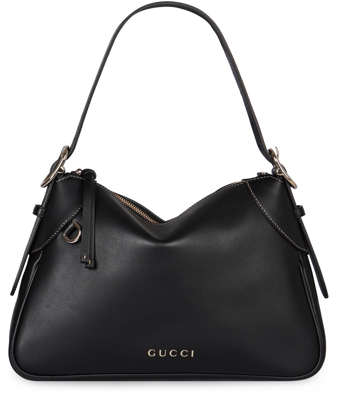 GUCCI Черная кожаная сумка через плечо, фото 1