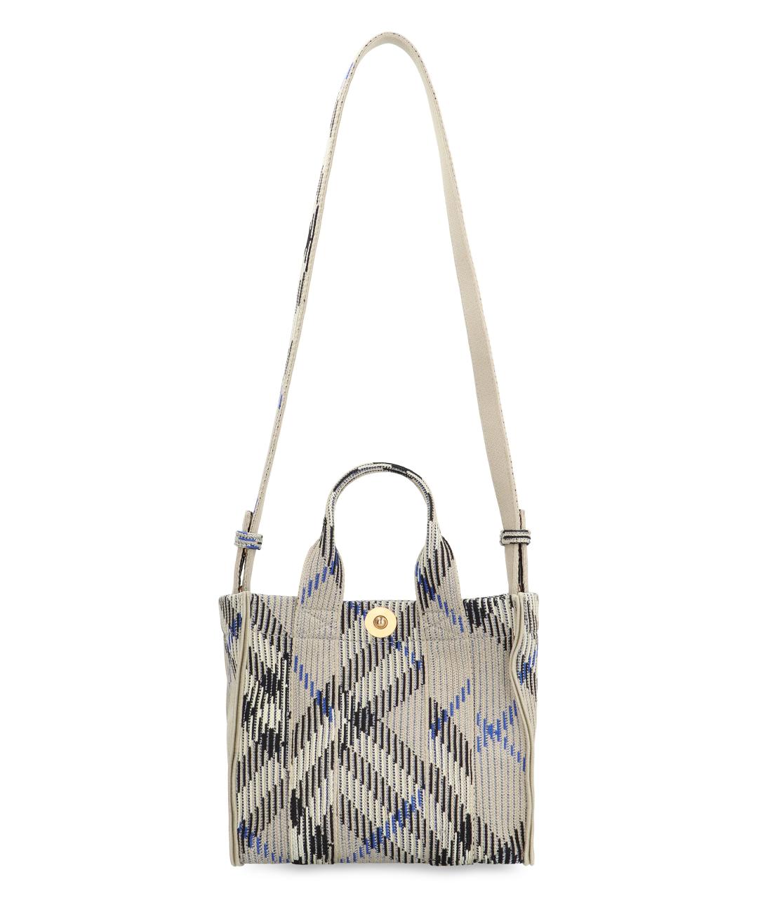 BURBERRY Бежевая синтетическая сумка тоут, фото 5