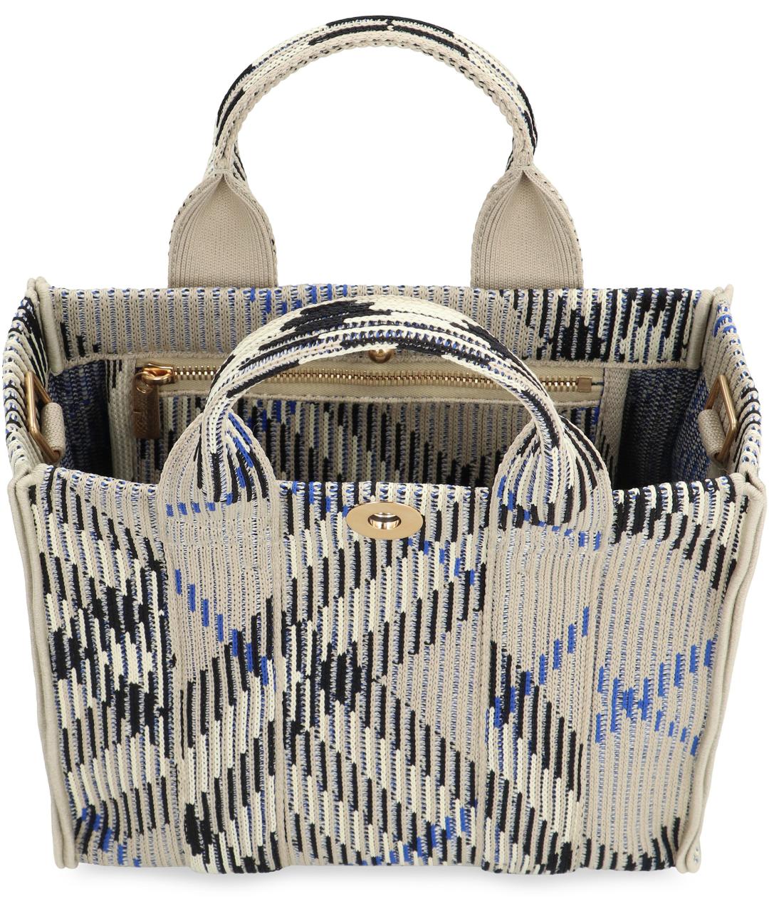 BURBERRY Бежевая синтетическая сумка тоут, фото 6