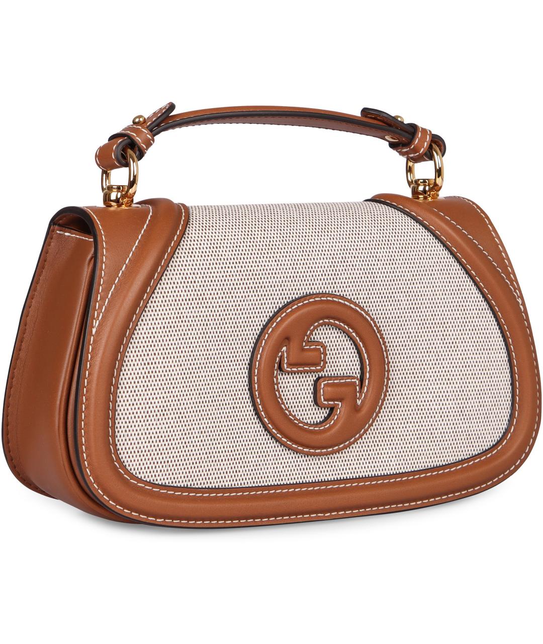 GUCCI Коричневая кожаная сумка с короткими ручками, фото 2