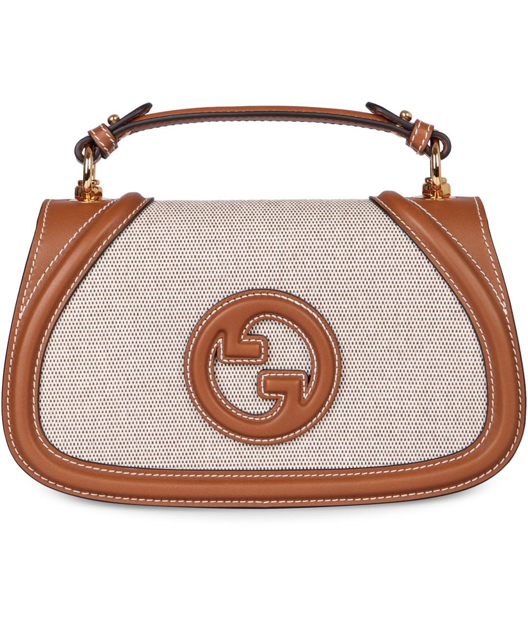 GUCCI Коричневая кожаная сумка с короткими ручками, фото 1