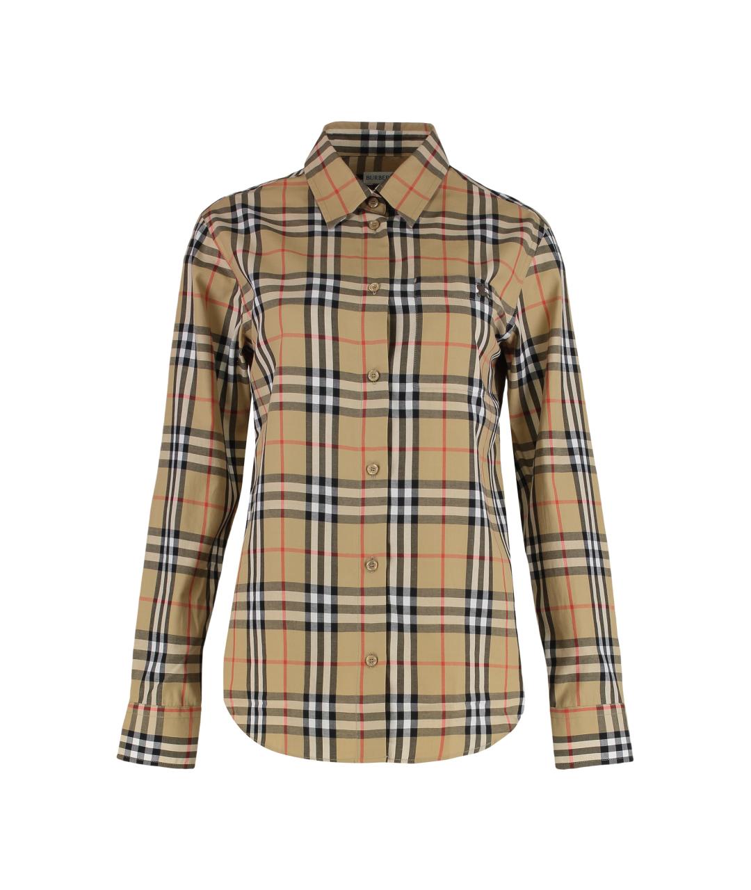 BURBERRY Бежевая хлопковая рубашка, фото 1