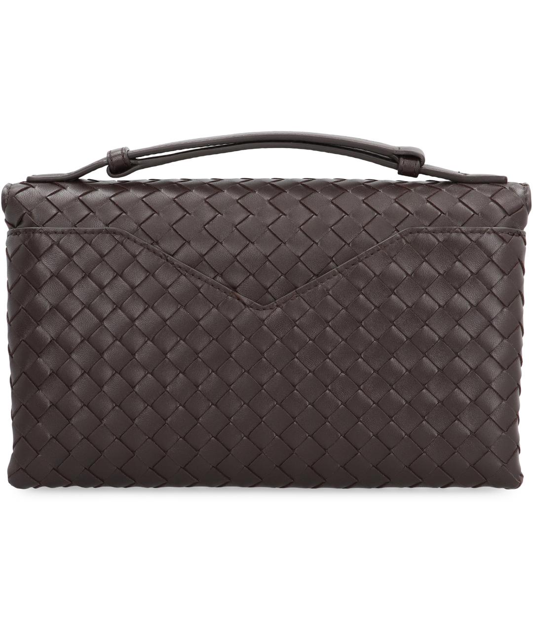 BOTTEGA VENETA Коричневая кожаная сумка через плечо, фото 4