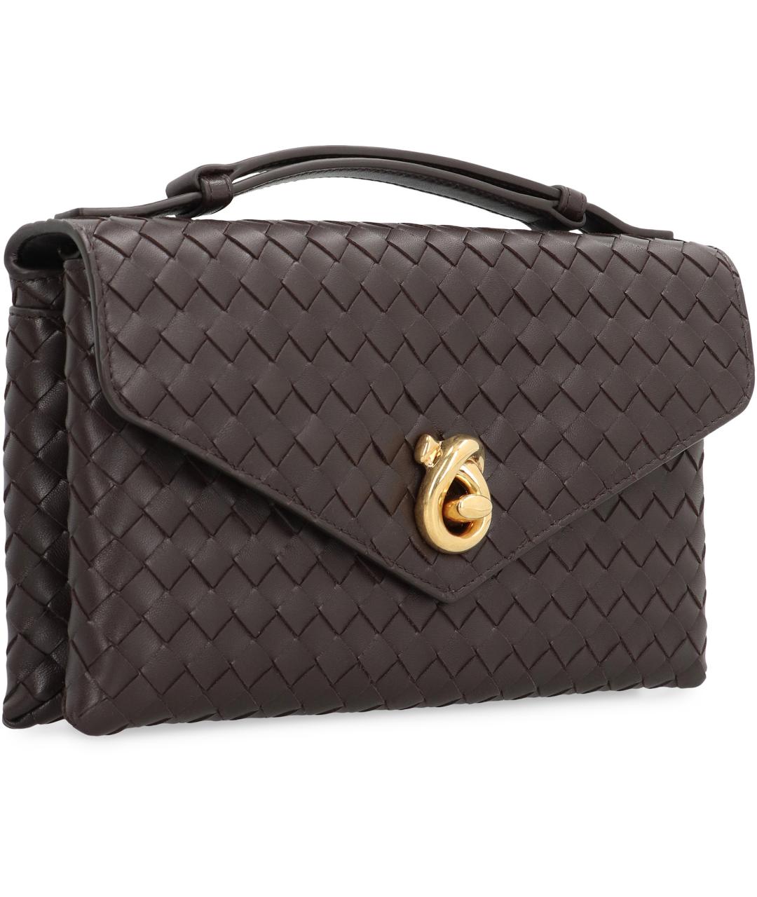 BOTTEGA VENETA Коричневая кожаная сумка через плечо, фото 3