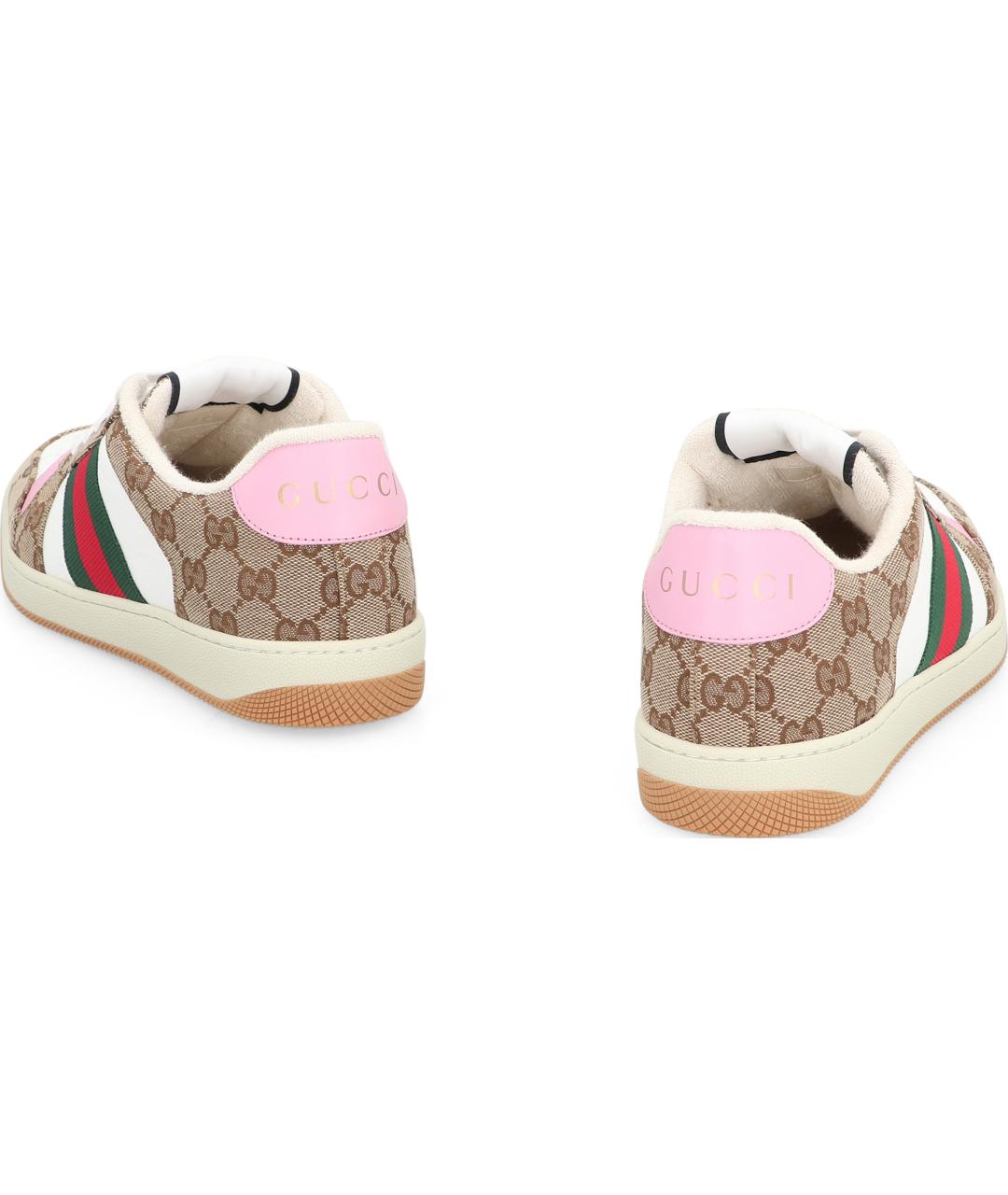GUCCI Бежевые синтетические кроссовки, фото 4