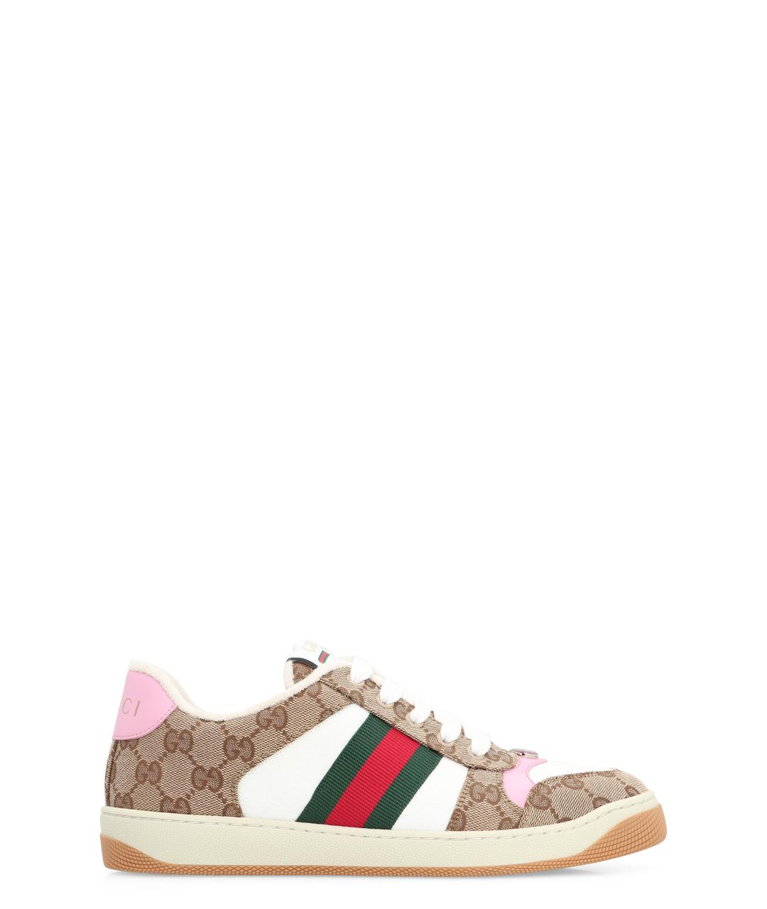 GUCCI Бежевые синтетические кроссовки, фото 1