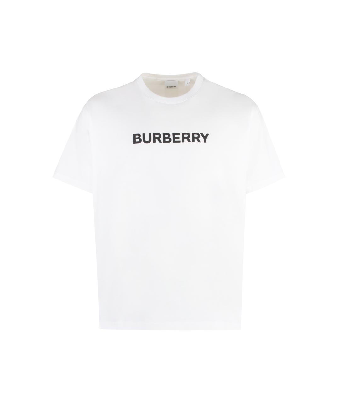 BURBERRY Белая хлопковая футболка, фото 1