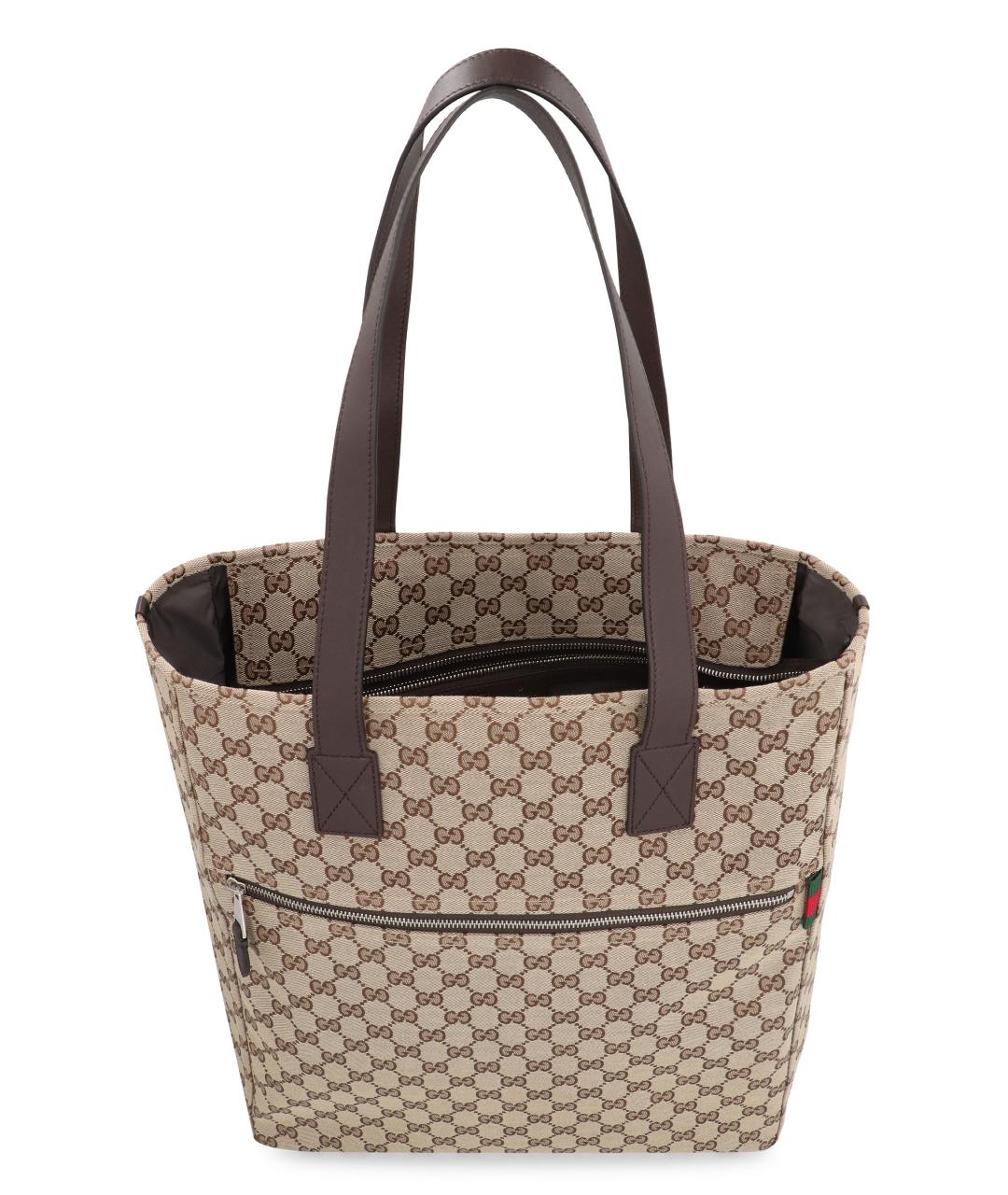 GUCCI Бежевая канва сумка тоут, фото 5