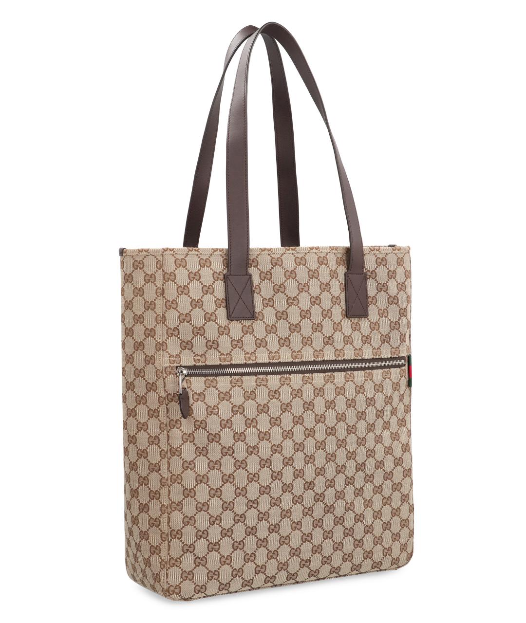 GUCCI Бежевая канва сумка тоут, фото 3