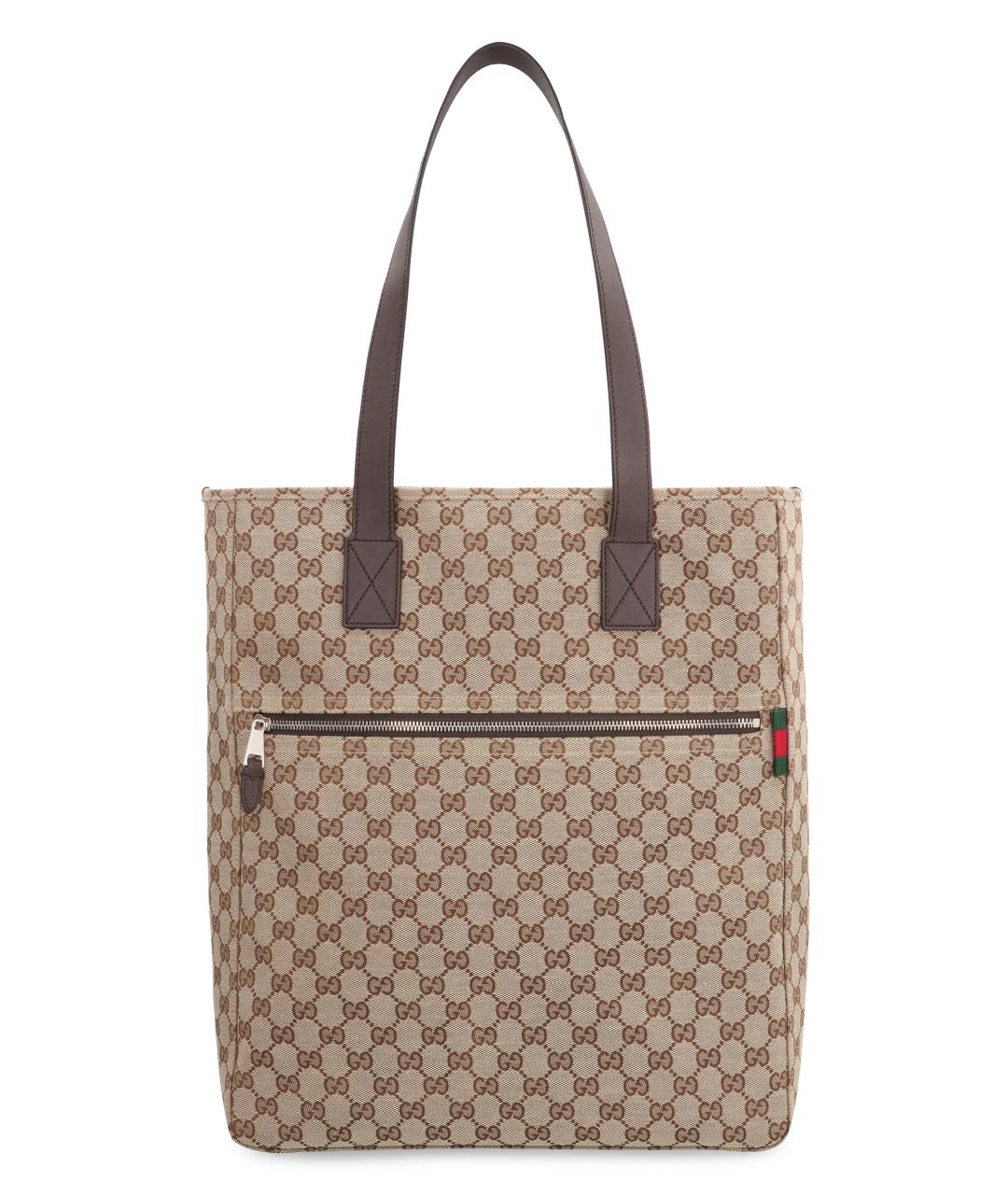 GUCCI Бежевая канва сумка тоут, фото 1