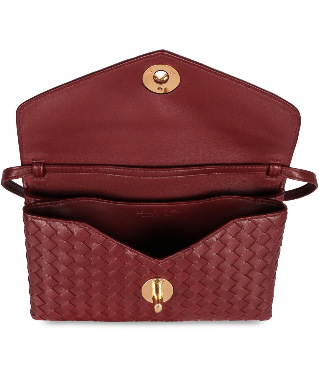 BOTTEGA VENETA Бордовая кожаная сумка через плечо, фото 6