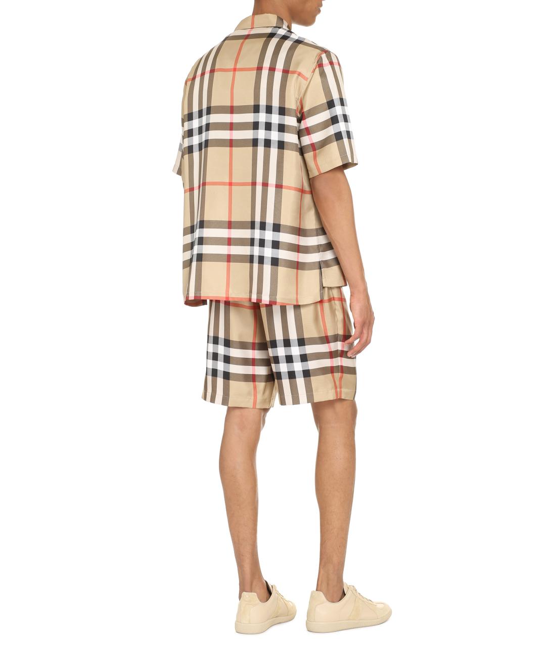 BURBERRY Бежевая шелковая кэжуал рубашка, фото 4