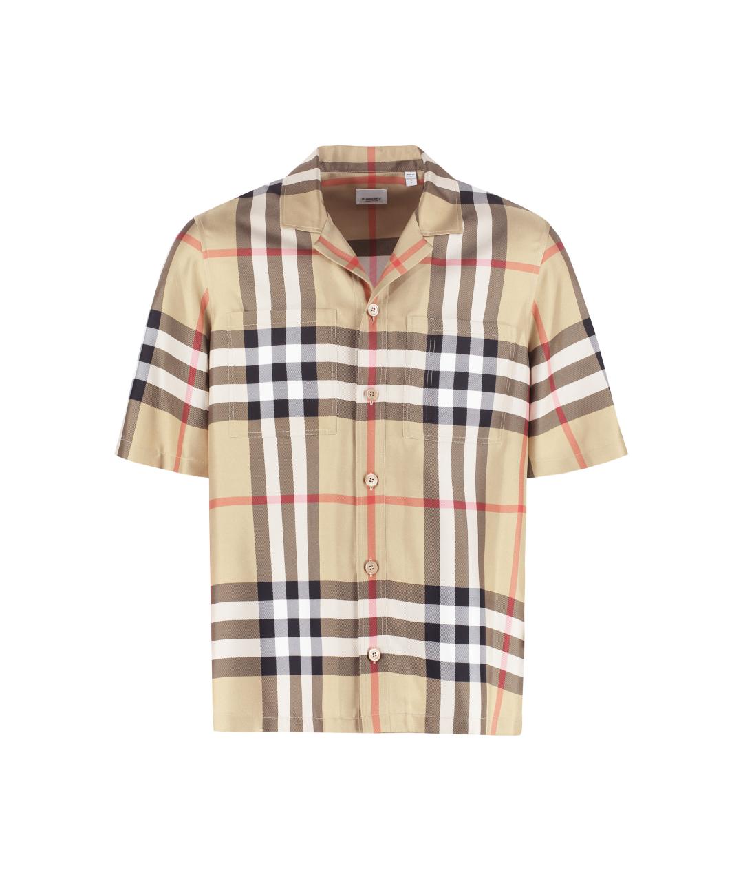 BURBERRY Бежевая шелковая кэжуал рубашка, фото 1