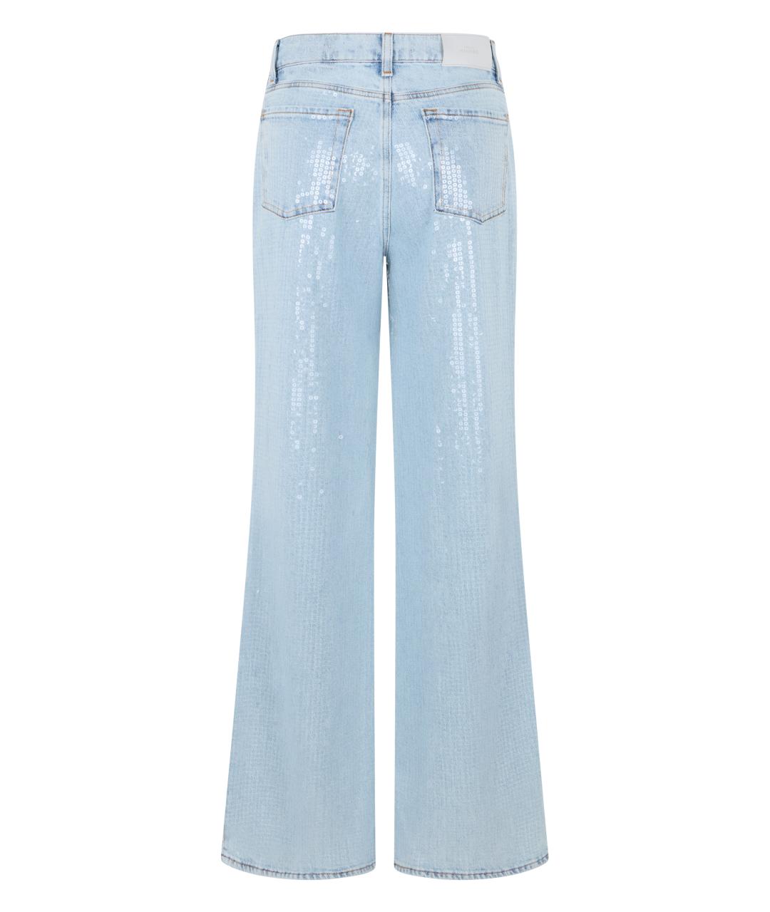 7 FOR ALL MANKIND Голубые хлопковые джинсы клеш, фото 2