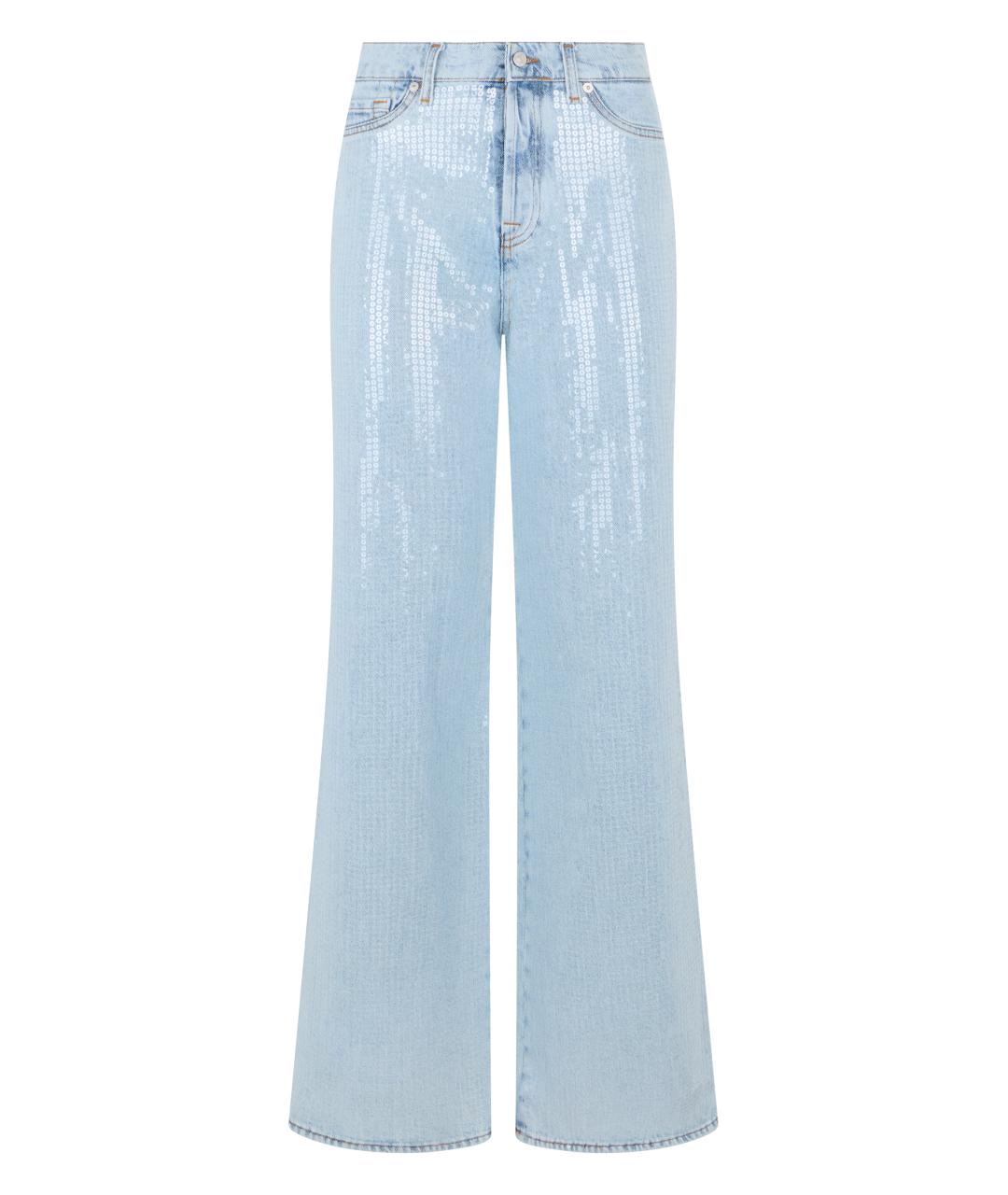 7 FOR ALL MANKIND Голубые хлопковые джинсы клеш, фото 1