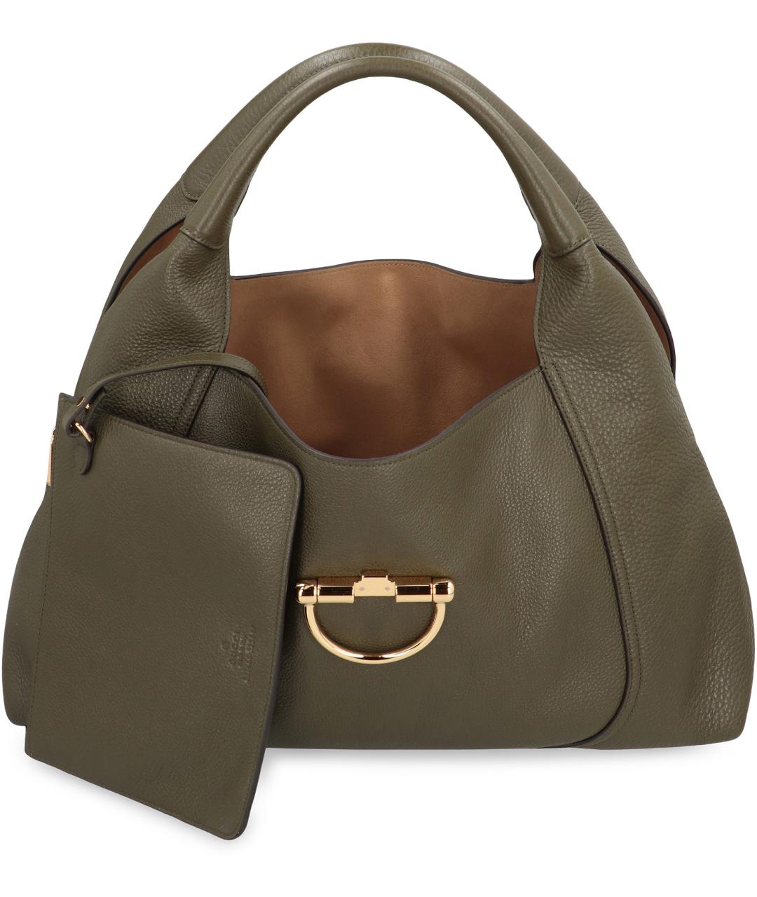GUCCI Зеленая кожаная сумка тоут, фото 5