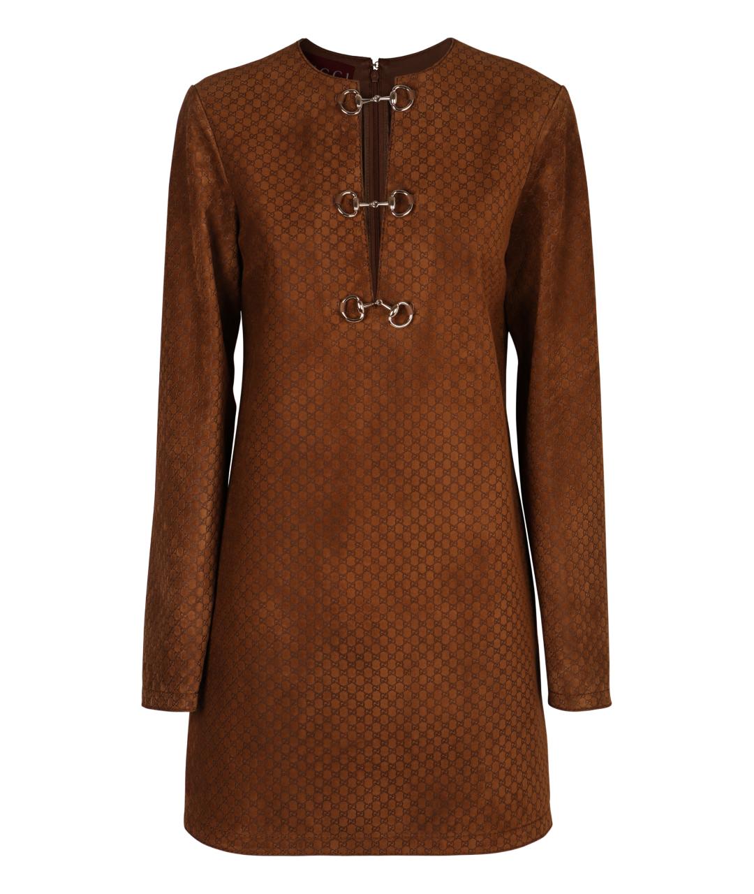 GUCCI Коричневое замшевое платье, фото 1