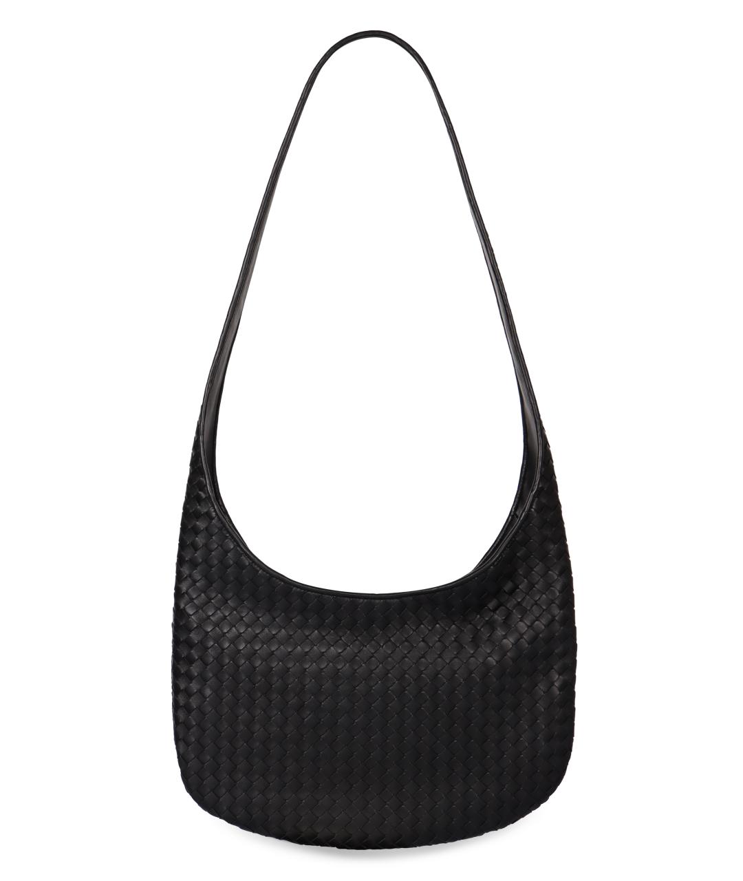 BOTTEGA VENETA Черная кожаная сумка на плечо, фото 1
