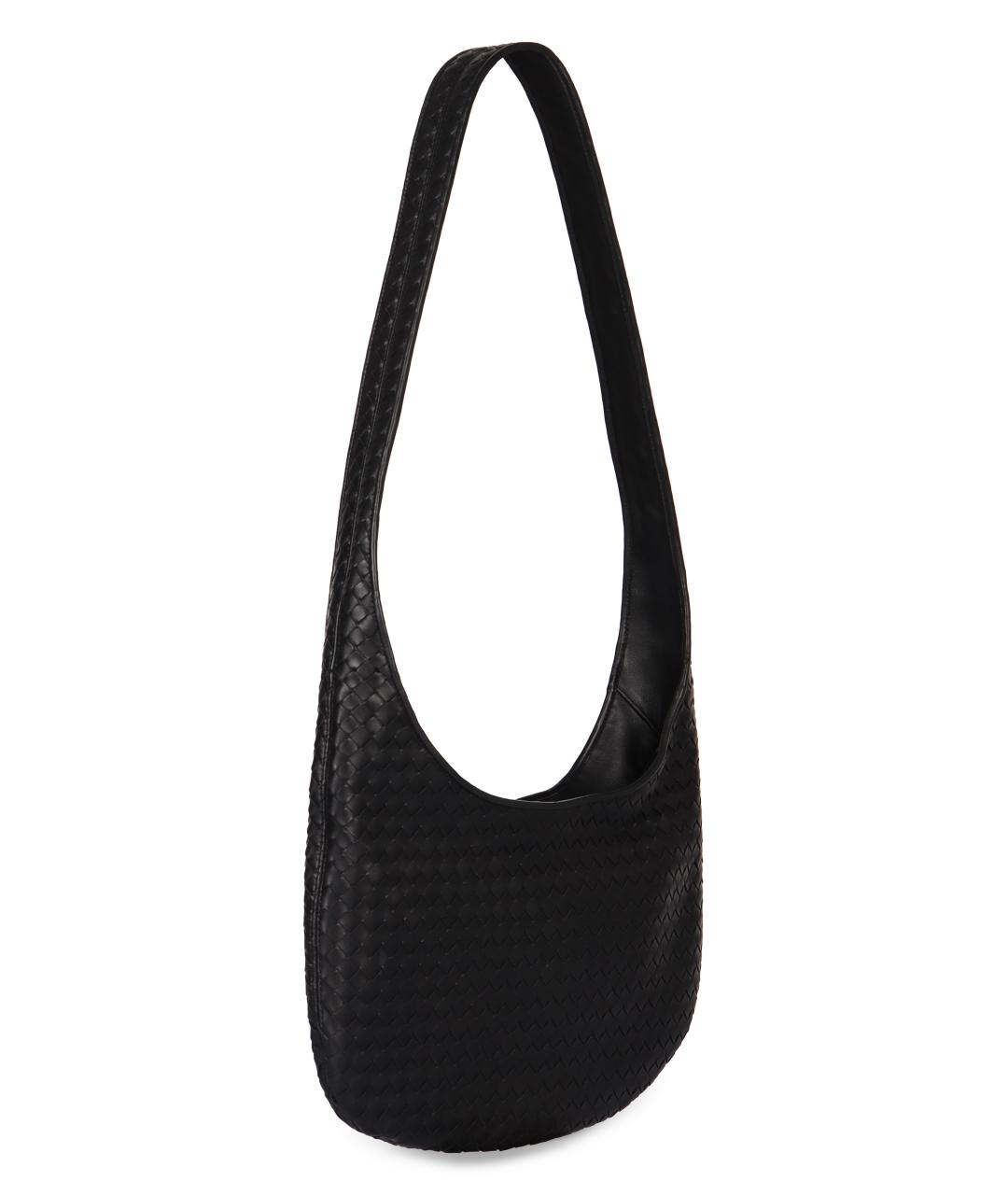 BOTTEGA VENETA Черная кожаная сумка на плечо, фото 3