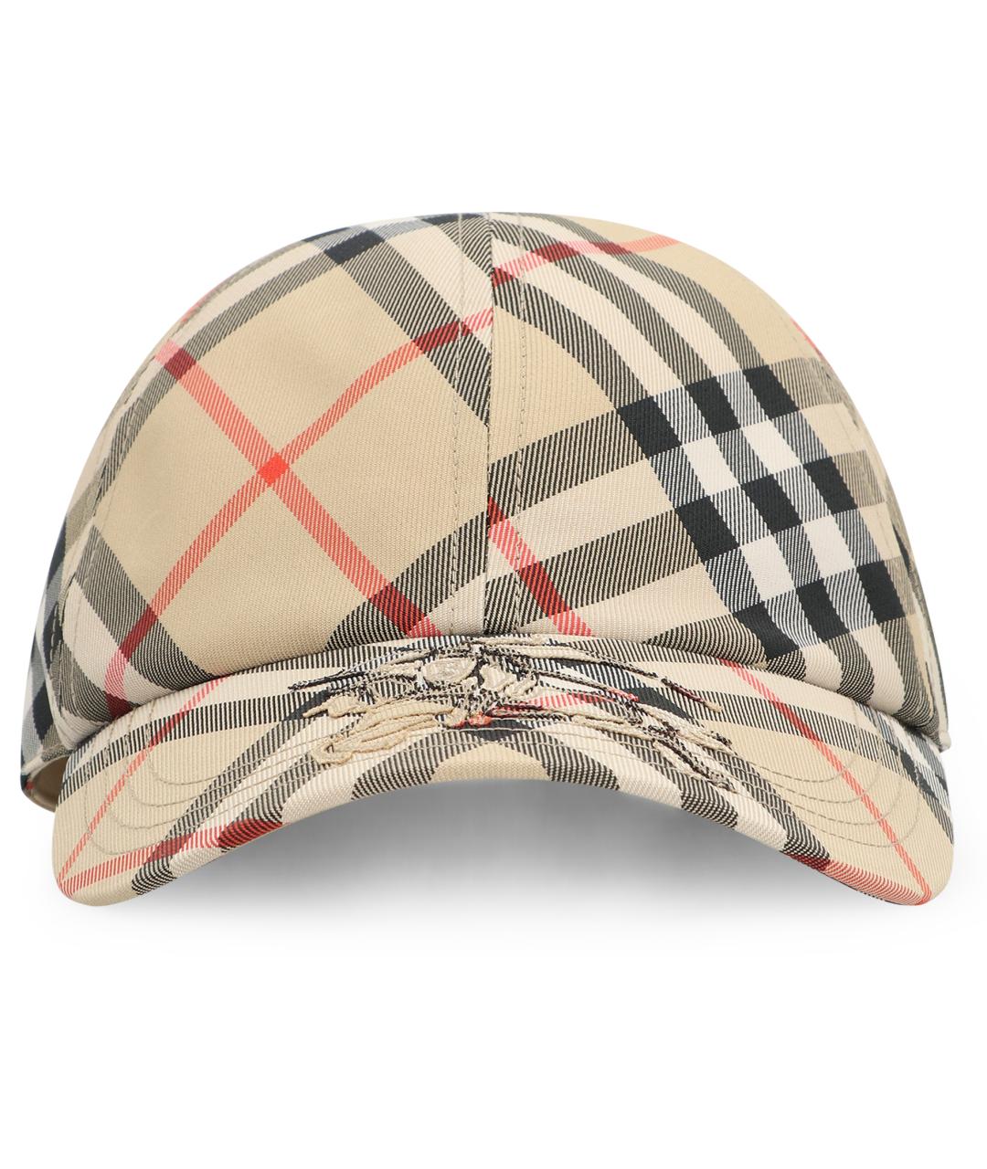 BURBERRY Бежевая синтетическая кепка, фото 2