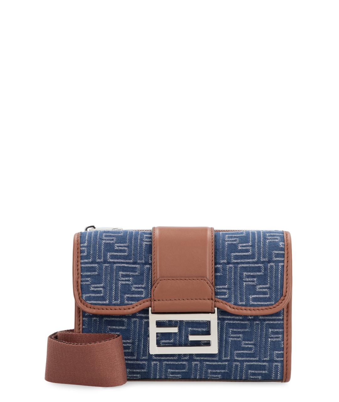 FENDI Синяя деним сумка на плечо, фото 1