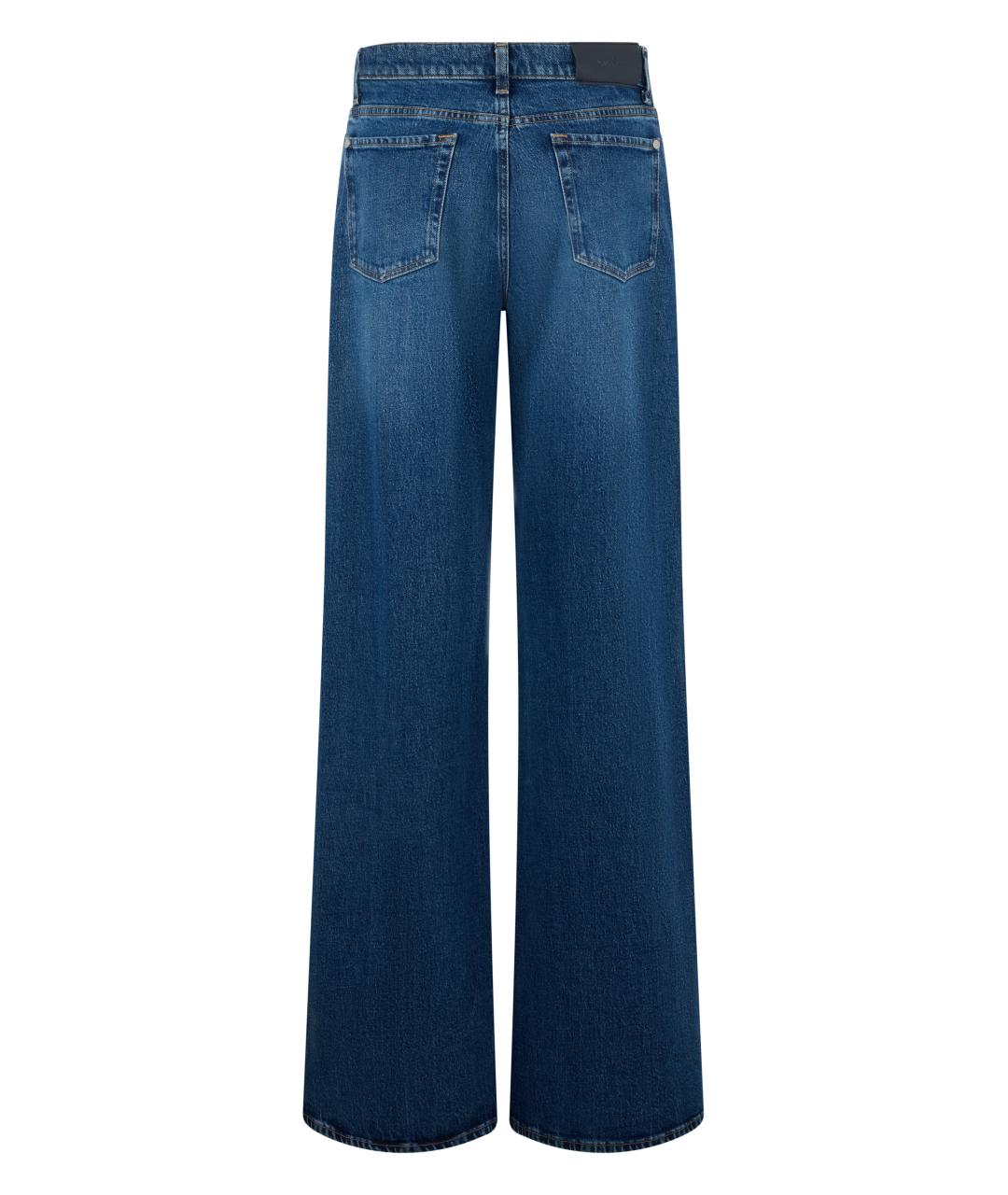 7 FOR ALL MANKIND Синие хлопковые прямые джинсы, фото 2