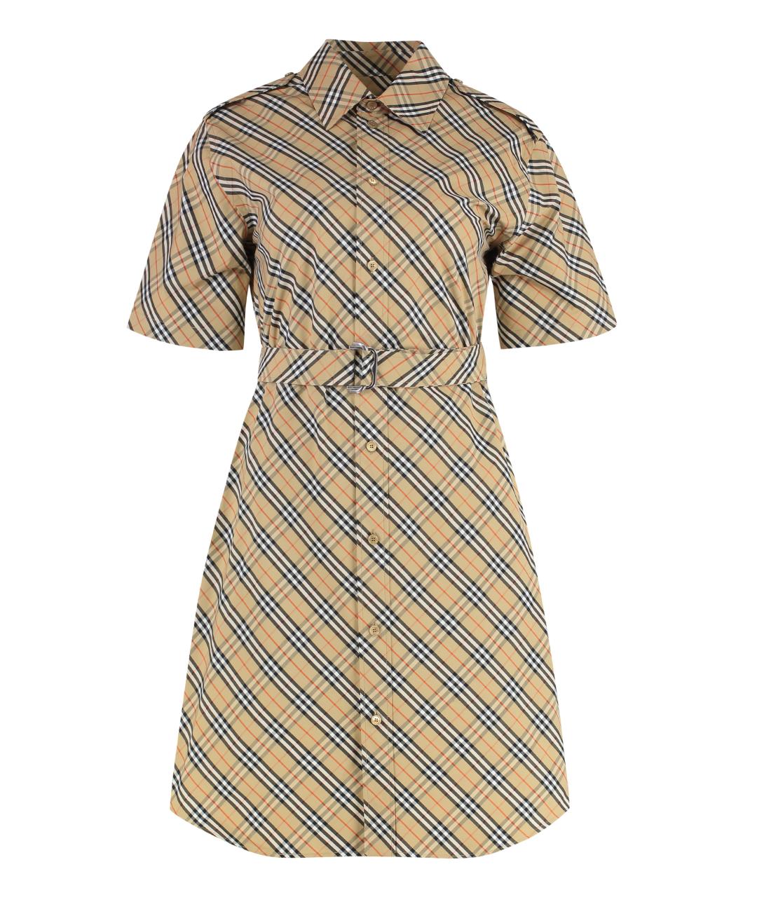 BURBERRY Бежевое хлопковое платье, фото 1