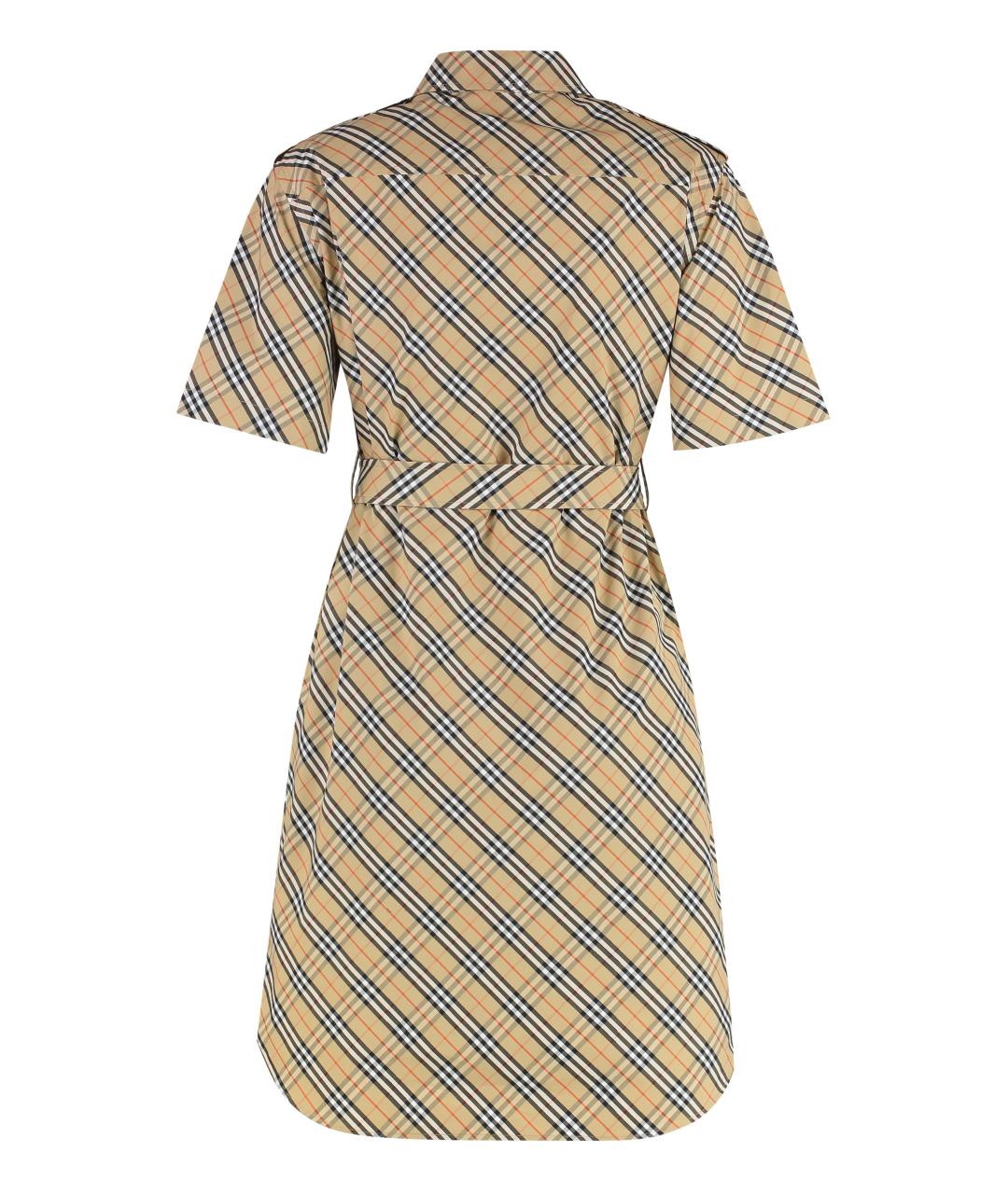 BURBERRY Бежевое хлопковое платье, фото 2