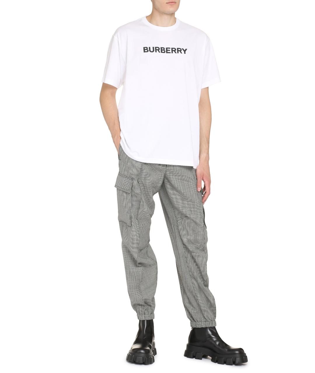BURBERRY Белая хлопковая футболка, фото 3