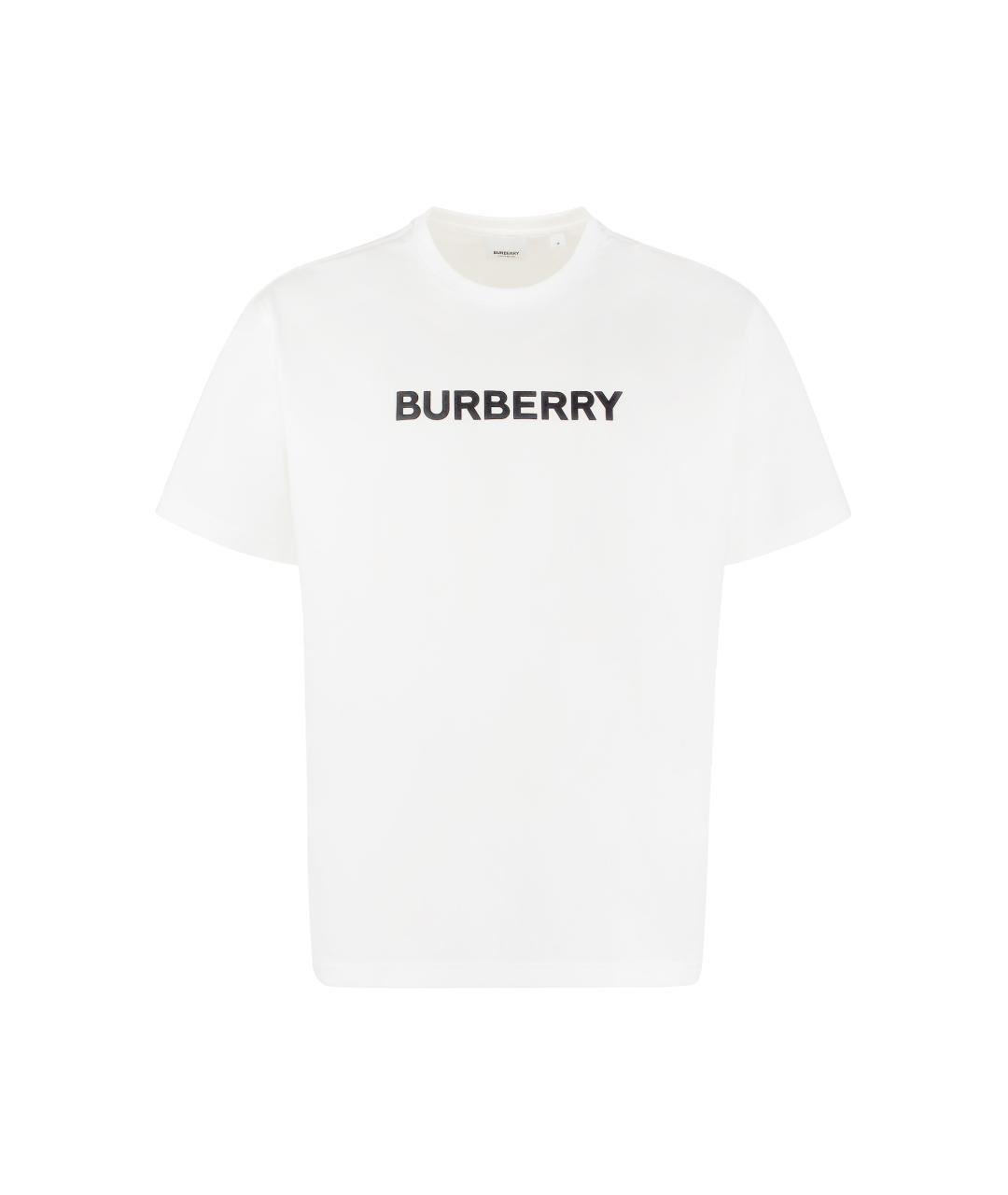 BURBERRY Белая хлопковая футболка, фото 1
