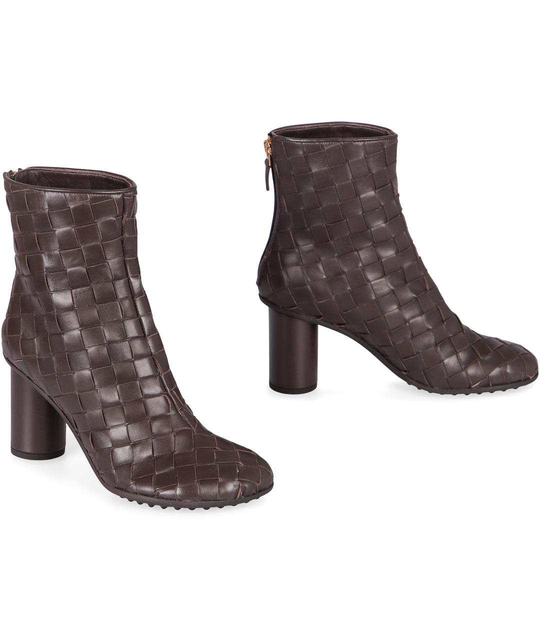 BOTTEGA VENETA Коричневые резиновые ботильоны, фото 3