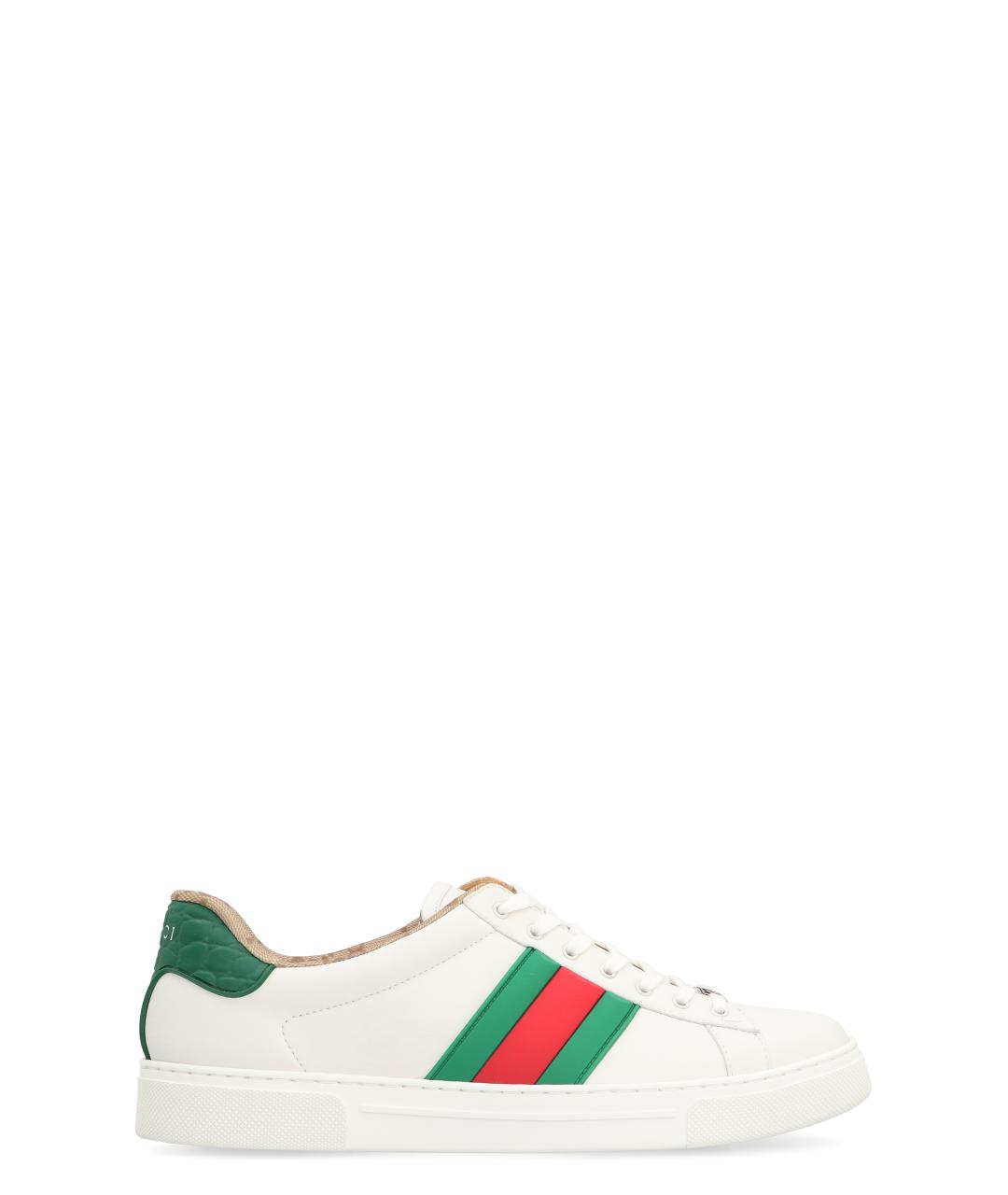 GUCCI Белые кожаные низкие кроссовки / кеды, фото 1