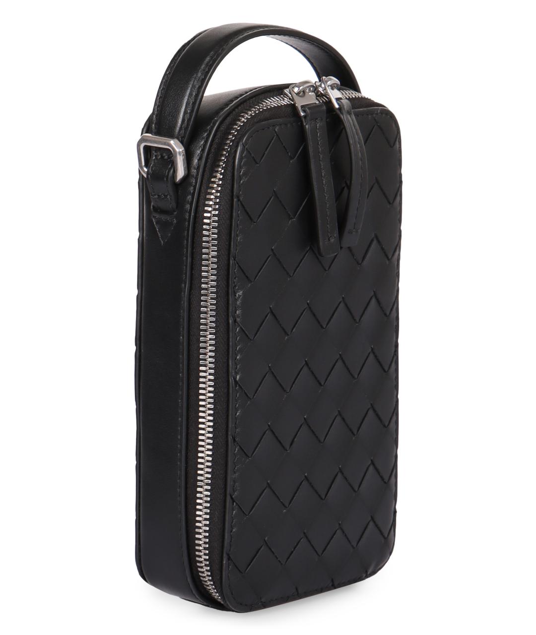 BOTTEGA VENETA Черная кожаная сумка на плечо, фото 3