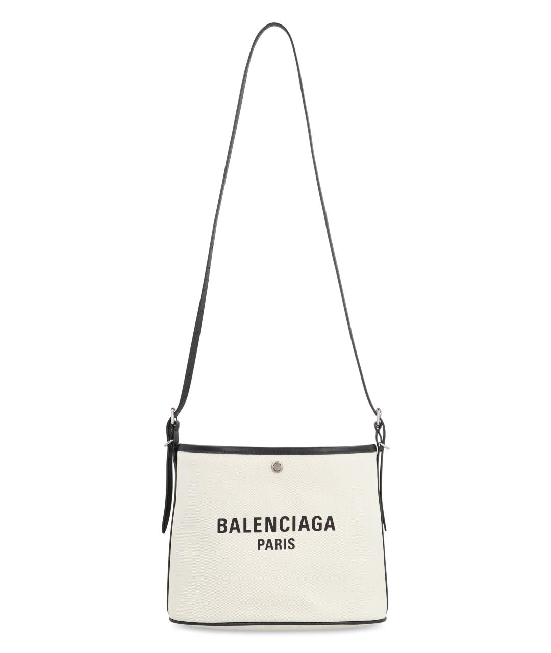 BALENCIAGA Бежевая хлопковая сумка через плечо, фото 4