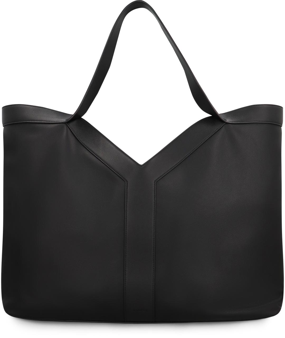 SAINT LAURENT Черная кожаная сумка тоут, фото 2