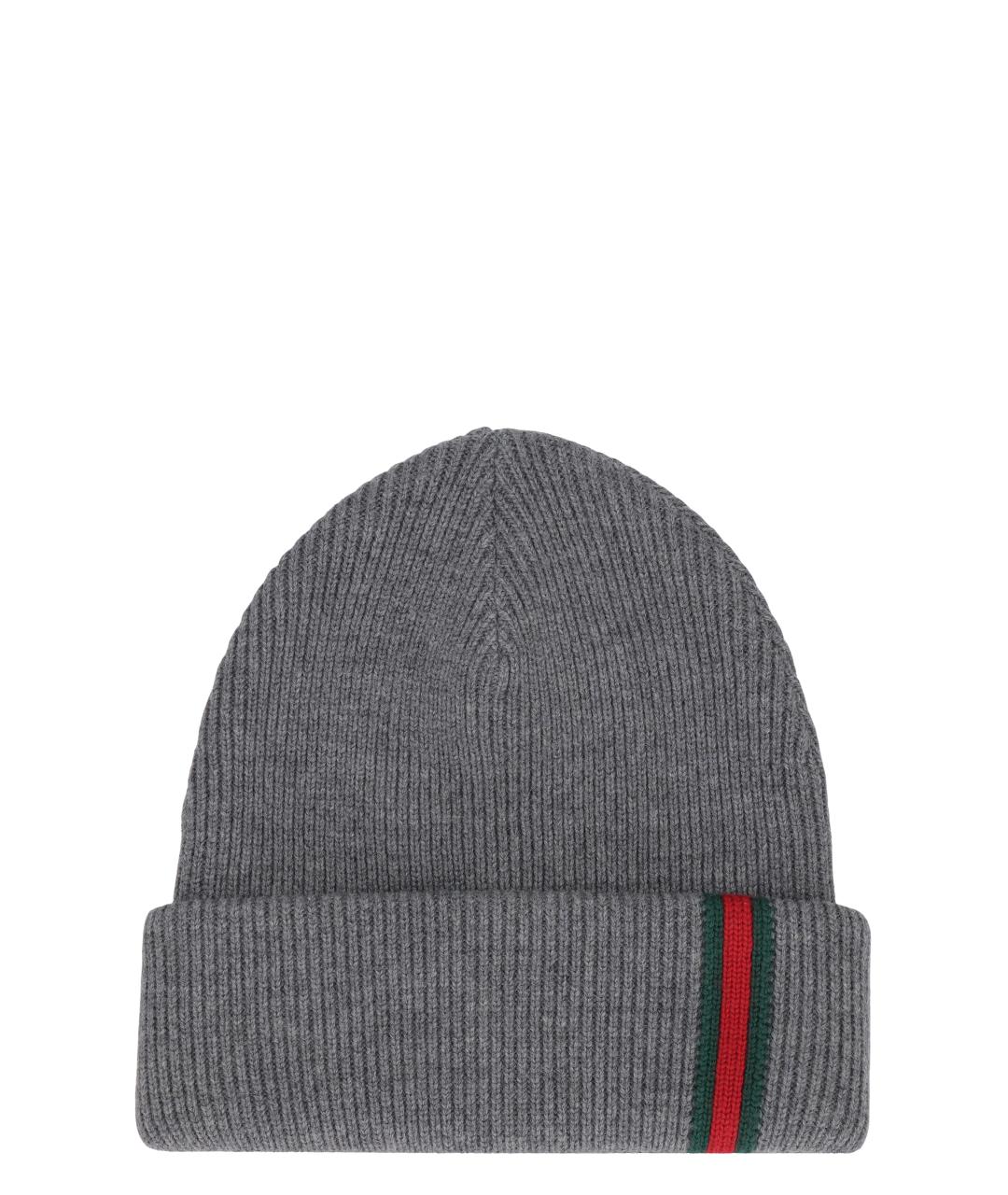GUCCI Серая шерстяная шапка, фото 1