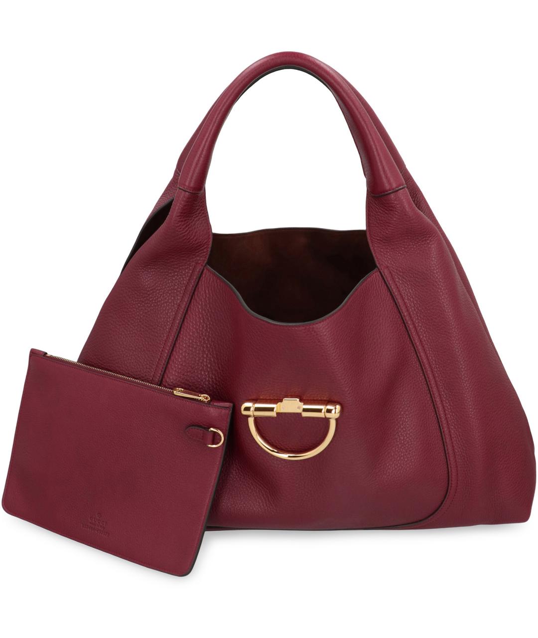GUCCI Бордовая кожаная сумка тоут, фото 5
