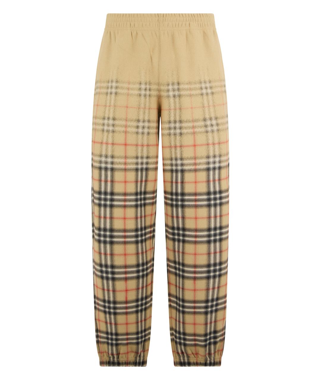 BURBERRY Бежевые хлопковые повседневные брюки, фото 1