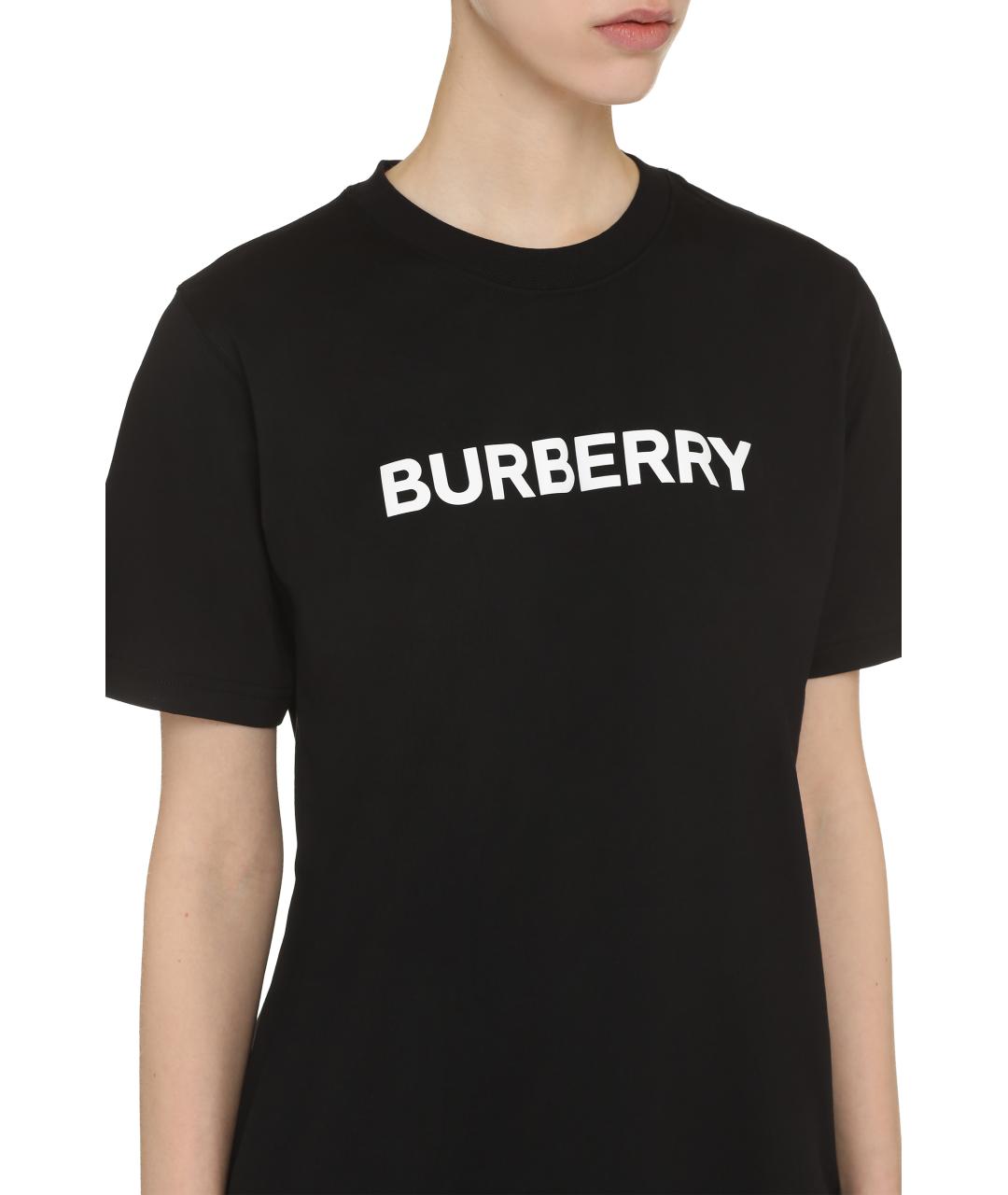 BURBERRY Черная хлопковая футболка, фото 5