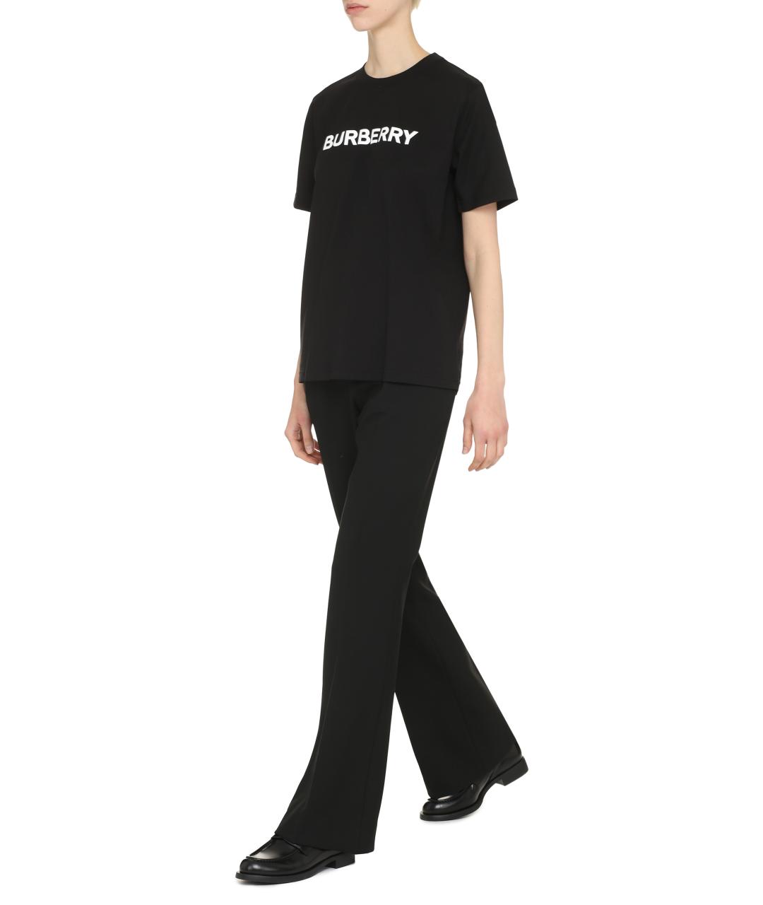 BURBERRY Черная хлопковая футболка, фото 3