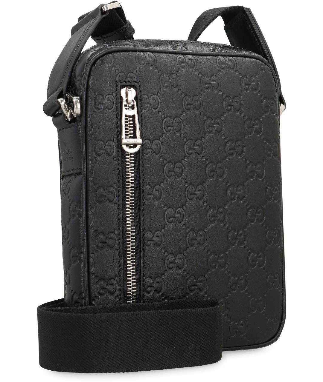 GUCCI Черная кожаная сумка на плечо, фото 1